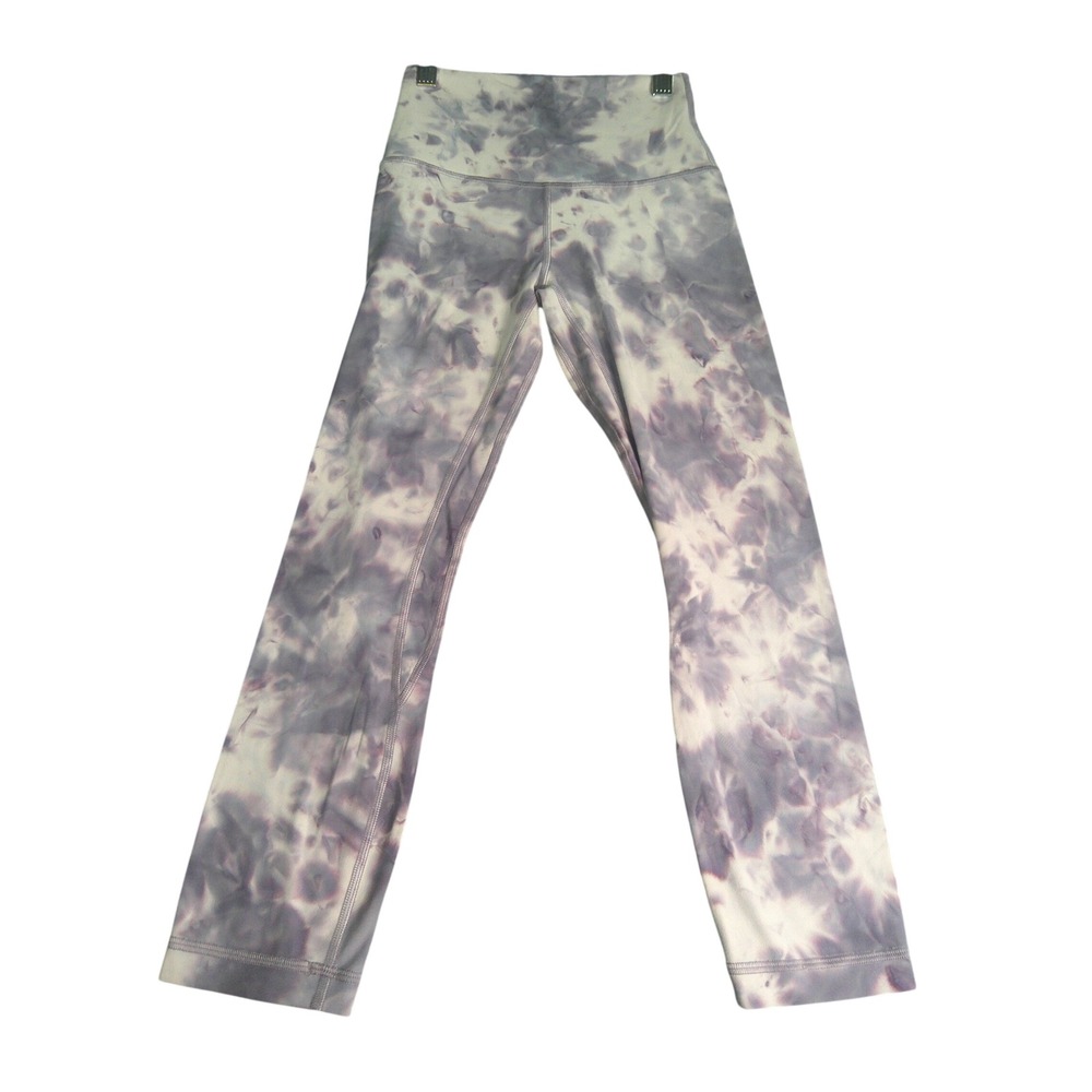 Lululemon Align High-Rise Crop Leggings Graphite Purple White Size 2 Yoga Active